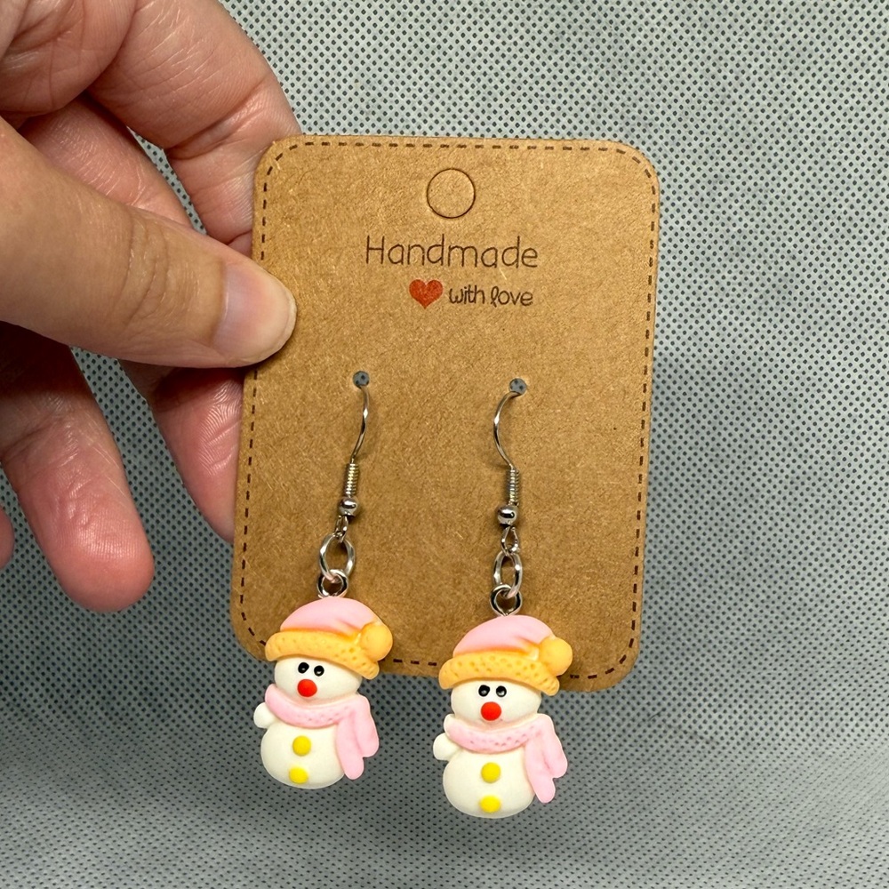 Handmade Snowman Earrings